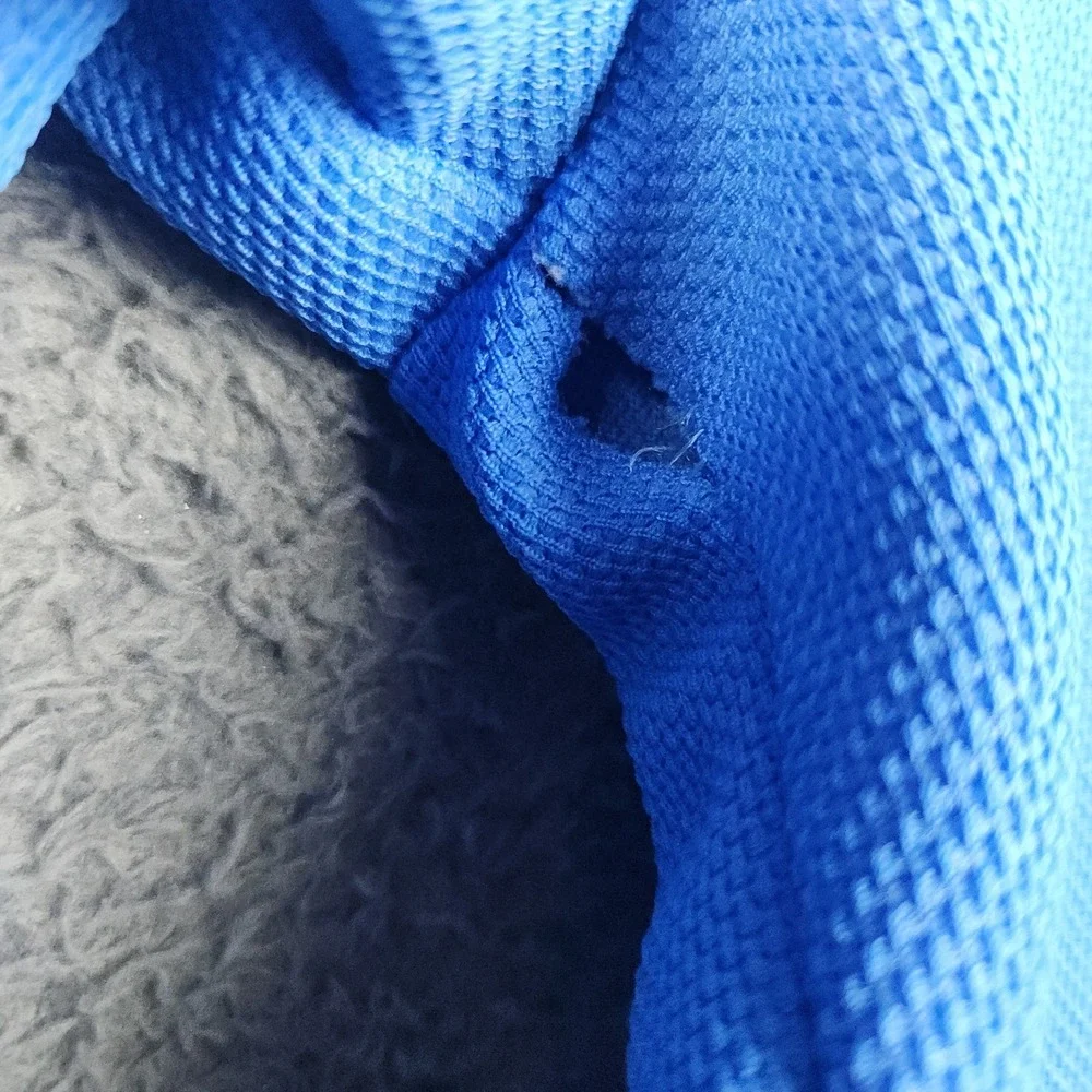 Vintage Sears Blue Double Knit Slacks Womens 12 32x30 Wide Leg Made in USA 70s